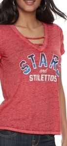 NWT Rock&Republic Stars & Stilletos Tshirt SZ S